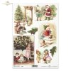 retro, children, Santa Claus, presents, Christmas, winter, Christmas tree, Christmas decorations, Christmas ornaments